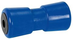Rullo centrale blu in PVC lunghezza 185 mm e foro di 21 mm
