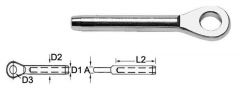 Terminale inox a pressare ad occhio per cavi di 5 mm