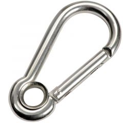 Moschettone inox senza sporgenza 6 mm con occhio