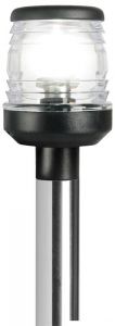 Asta abbattibile inox 60 cm fanale plastica nera base passacavo