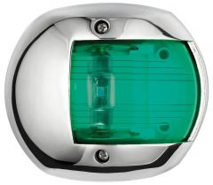 Luci di Via a Led Cromate Sinistra Rossa e Dritta Verde Coppia Omologate  112,5 Gradi per Barca