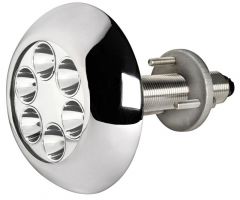 Faro subacqueo led 6x3w bianchi, con prigionieri 