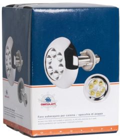 Faro subacqueo 6 LED blu, con viti 