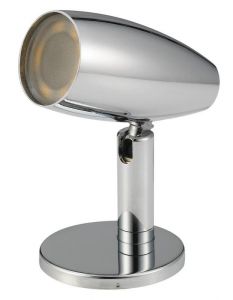 Faretto LED snodato in ottone cromato 