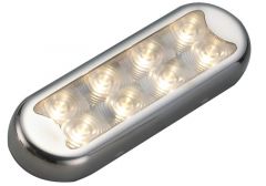 Plafoniera Bimini inox compatta a 8 LED  fondo piatto, senza interruttore