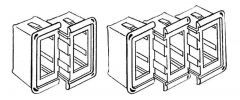 Cornice per interruttori in plastica versione inserto centrale nera