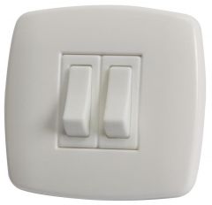 Interruttore Contemporary 2 pulsante bianco 