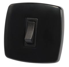 Interruttore Contemporary 1 pulsante nero 