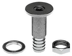 Scarico a mare ottone cromato 22,5 mm 