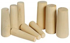 Serie di 9 coni in legno 20-49 mm 