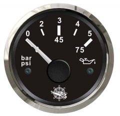 Indicatore pressione olio 0/5 bar nero/lucida 