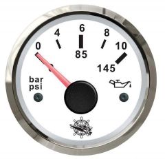 Indicatore pressione olio 0-10 bar bianco/lucida 