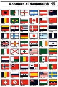 Tabella adesiva bandiere nazionalità 