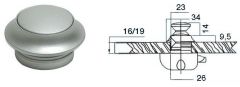 Pomello ottone cromato satinato mm 19 
