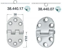 Cerniera inox 47x30 mm rovesciata