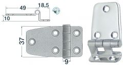 Cerniera inox a sbalzo 67,5x37 mm