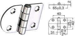 Cerniera inox 65x40 mm nodo sporgente