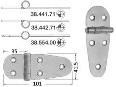 Cerniera inox 107x39 mm nodo sporgente