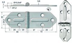 Cerniera inox 127x40 mm