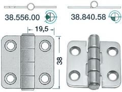 Cerniera inox 38x39 mm modello mezzo incasso