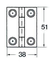 Cerniera inox rettangolare 51x38 mm