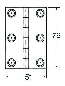 Cerniera inox rettangolare 76x51 mm