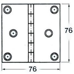 Cerniera inox quadrata 76x76 mm