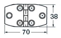 Cerniera inox trapezoidale 70x38 mm