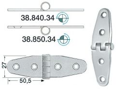 Cerniera inox 101x27 mm a nodo sporgente