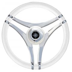 Volante IMPACT bianco Ø 350 mm con razze acciaio