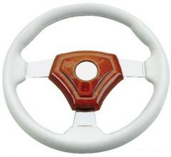 Volante inox e poliur.bian 350mm 