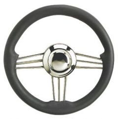 Volante inox e poliuretano grigio 350 mm 
