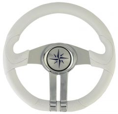 Volante bianco razze argento/cromo 