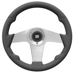 Volante Pianosa nero 350mm razze argento 
