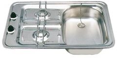 Lavello destro con 2 fuochi  inox standard 