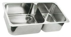 Lavello doppio 600 x 320 mm inox 