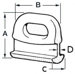 Cursori nylon curvi 14 mm 
