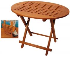 Tavolo teak ovale 80x65x57 cm 