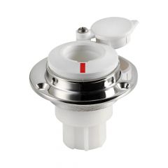 Basetta dritta incasso inox cappuccio bianco x aste 