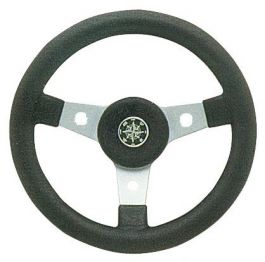 Volante OSCULATI In Acciaio Inox AISI 316 – Diametro 350 Mm, Impugnatura In Poliuretano Nero, Design Anatomico
