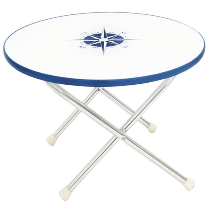 Tavolo Pieghevole Per Camper E Barca – Rovere Laccato 60x38 Cm Con Base Telescopica E 4 Portabicchieri