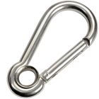Moschettone inox senza sporgenza 6 mm con occhio