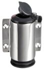 Basetta a parete inox cappuccio nero 2 contatti
