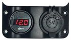Voltometro 3/30 V con presa USB doppia