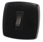 Interruttore Contemporary 1 pulsante nero 