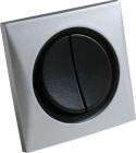 Interruttore doppio nichel/nero 