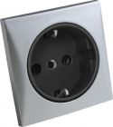 Presa AC 220 V tipo Schuko satinata