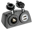 Presa accendisigari con doppia USB con carenatura