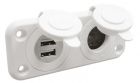 Presa accendisigari con doppia USB bianca