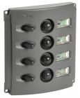 Pannello elettrico fusibili automatici doppio LED 4 interruttori